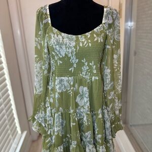 Floral Green Dress